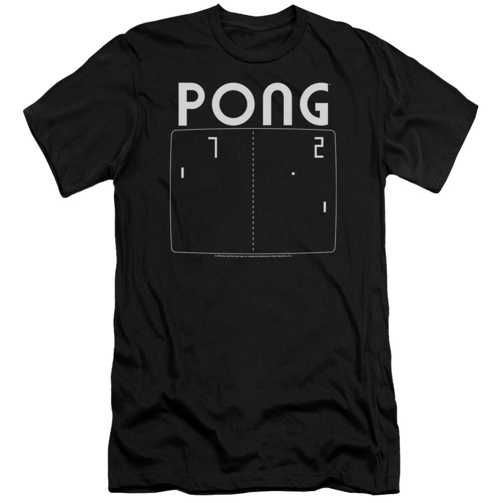 Atari Pong Screen Men's Ultra-Soft 30/1 Cotton Slim Short-Sleeve T-Shirt