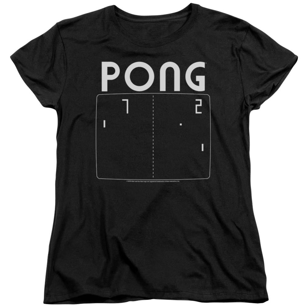 Atari Pong Screen Women's 18/1 Cotton Short-Sleeve T-Shirt