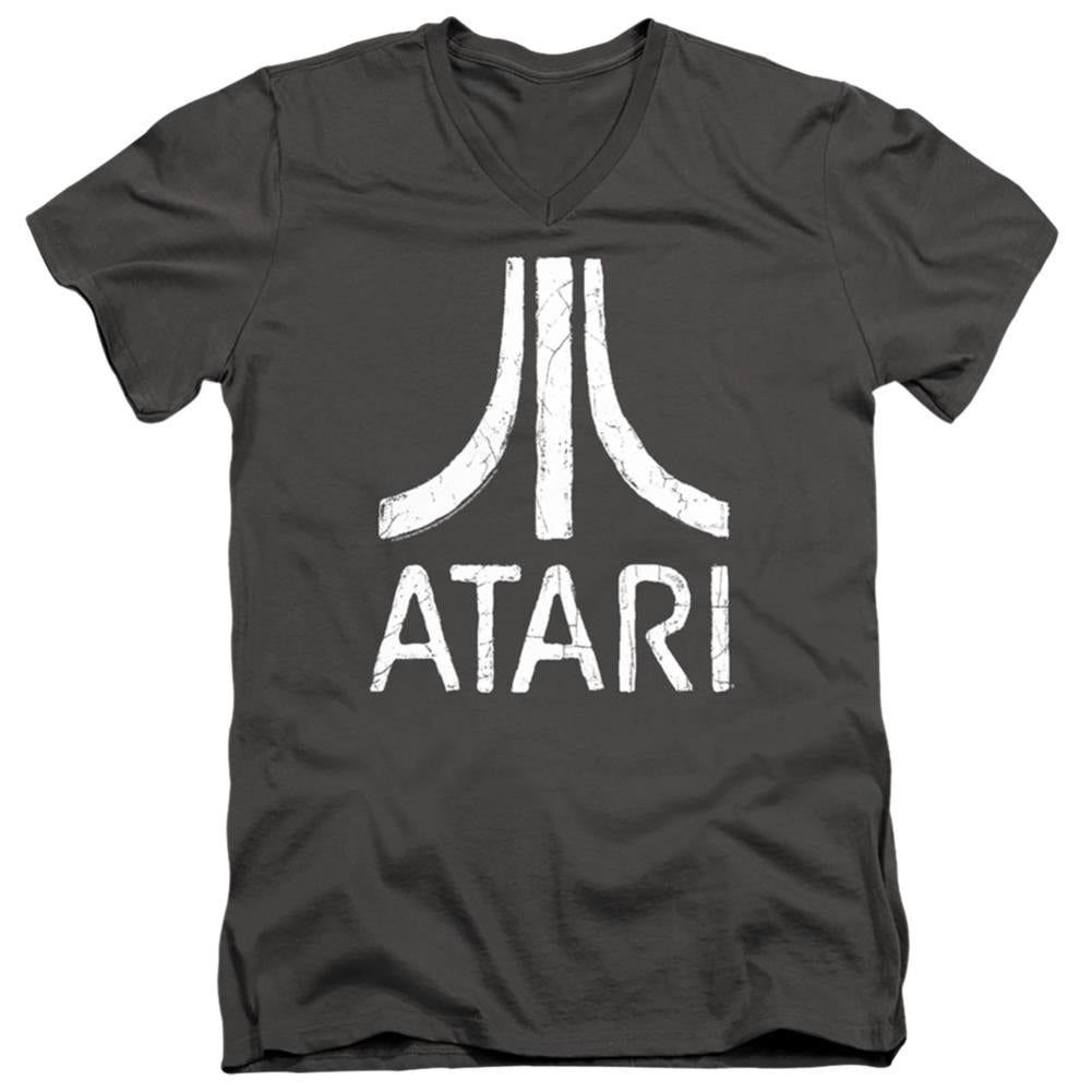 Atari Rough Logo Men's 30/1 Cotton Slim V-Neck T-Shirt