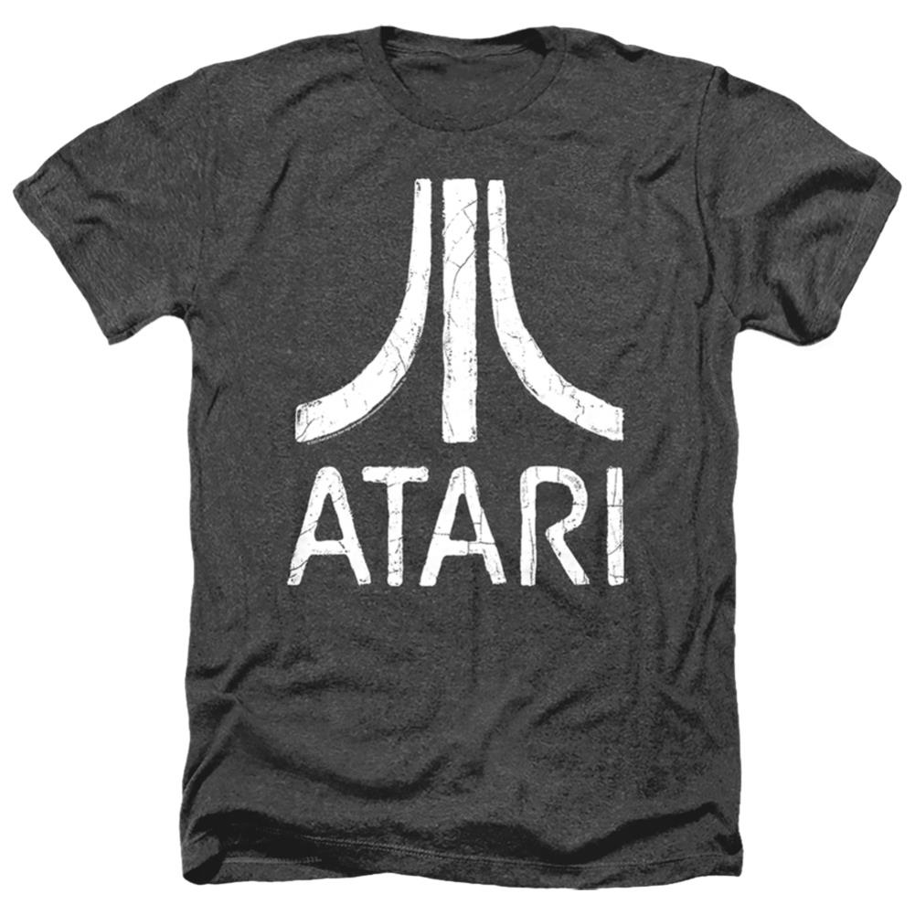 Atari Rough Logo Men's 30/1 Heather 60 40 Poly Short-Sleeve T-Shirt