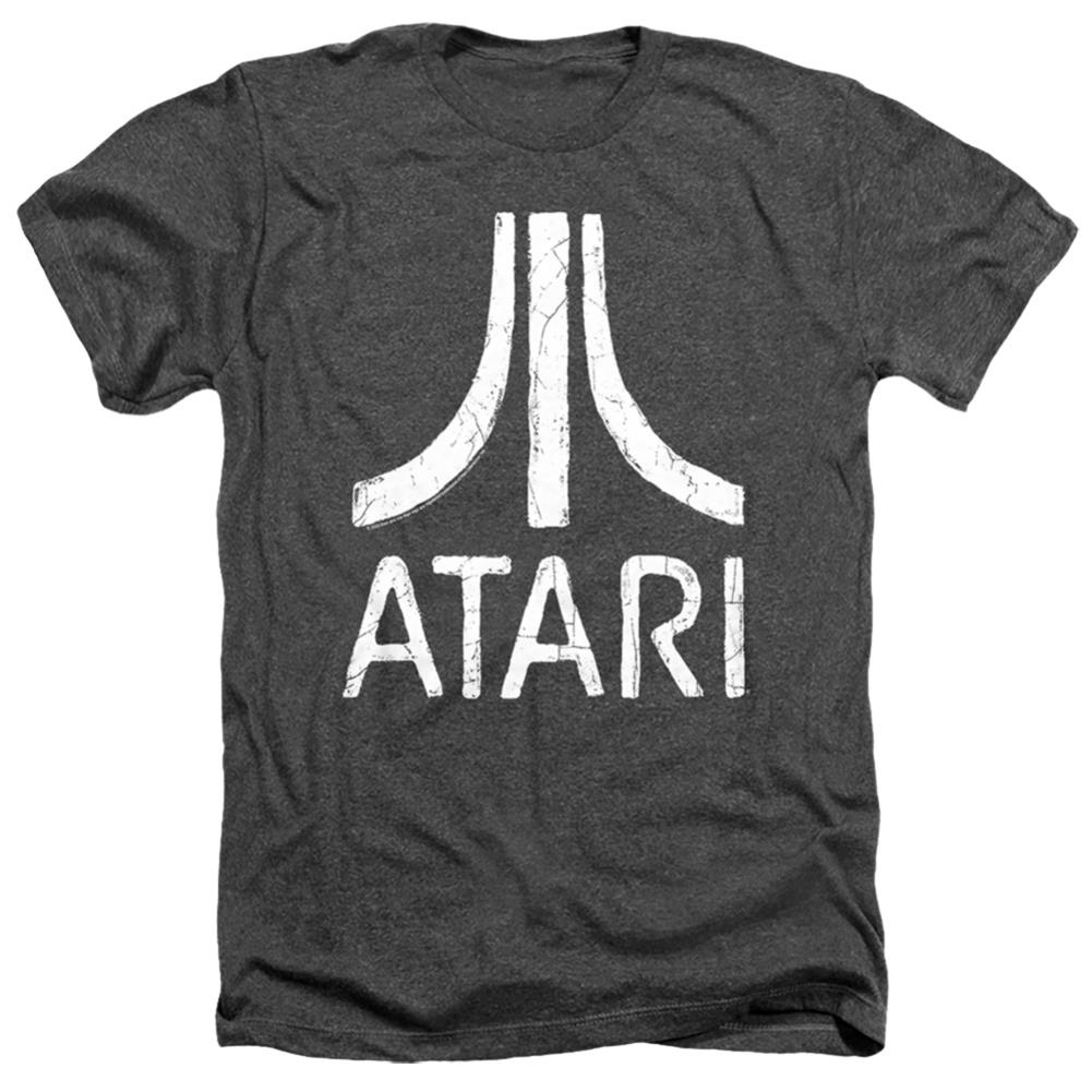 Atari Rough Logo Men's 30/1 Heather 60 40 Poly Short-Sleeve T-Shirt