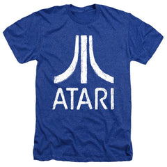 Atari Rough Logo Men's 30/1 Heather 60 40 Poly Short-Sleeve T-Shirt