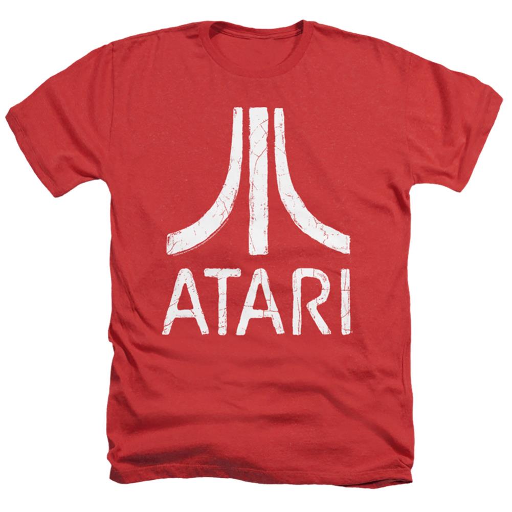 Atari Rough Logo Men's 30/1 Heather 60 40 Poly Short-Sleeve T-Shirt
