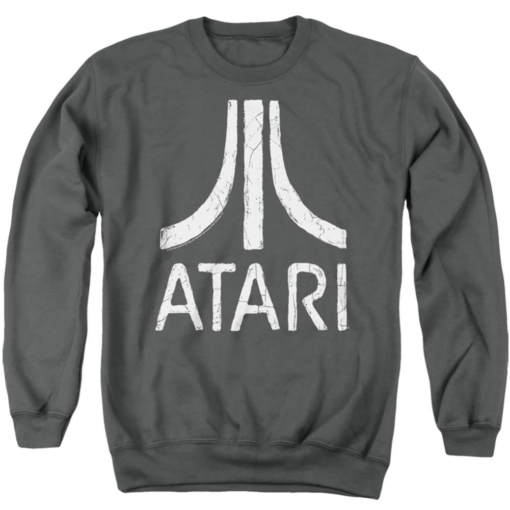 Atari Rough Logo Men's Crewneck 50 50 Poly Long-Sleeve T-Shirt