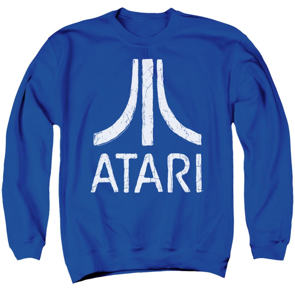 Atari Rough Logo Men's Crewneck 50 50 Poly Long-Sleeve T-Shirt