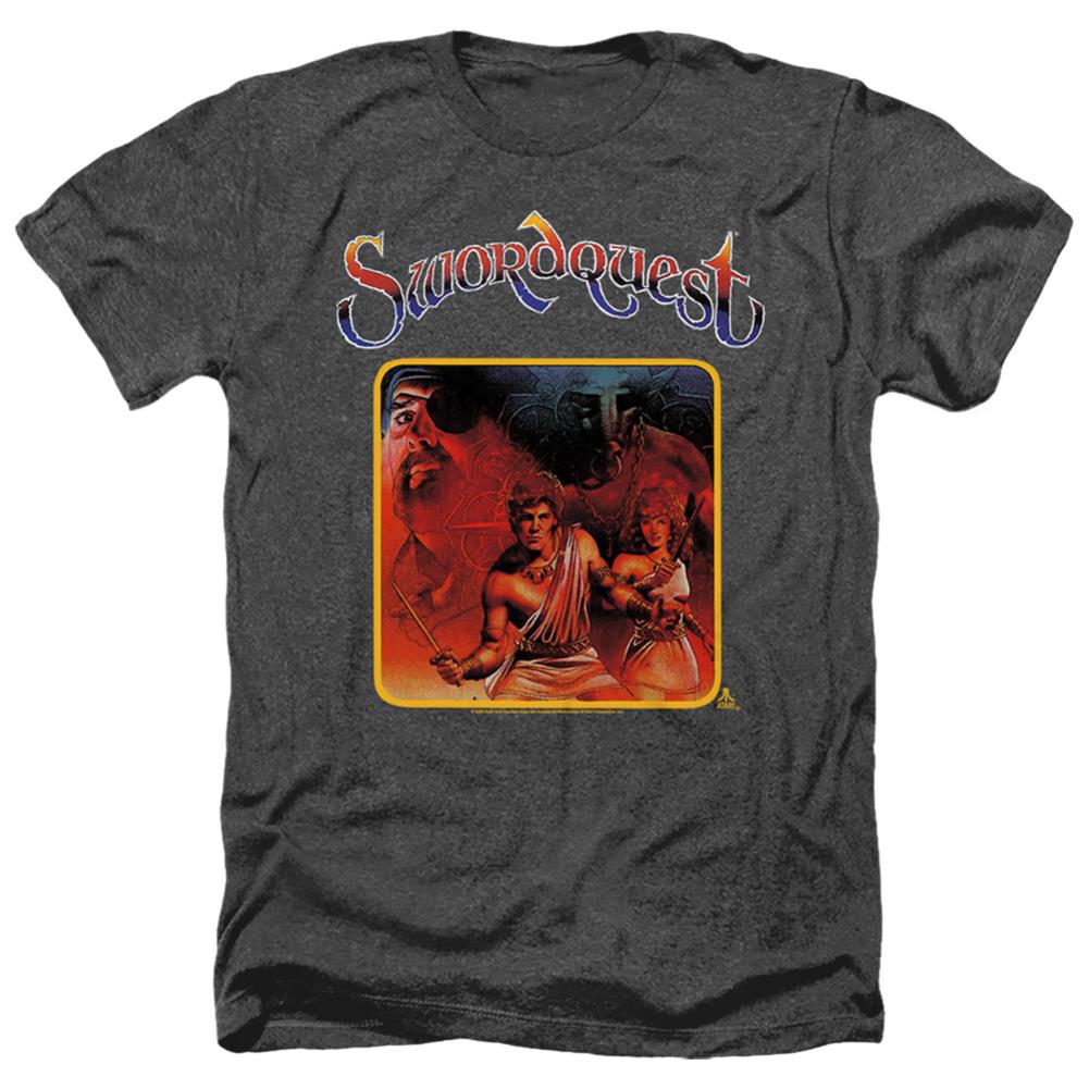 Atari Swordquest Men's 30/1 Heather 60 40 Poly Short-Sleeve T-Shirt