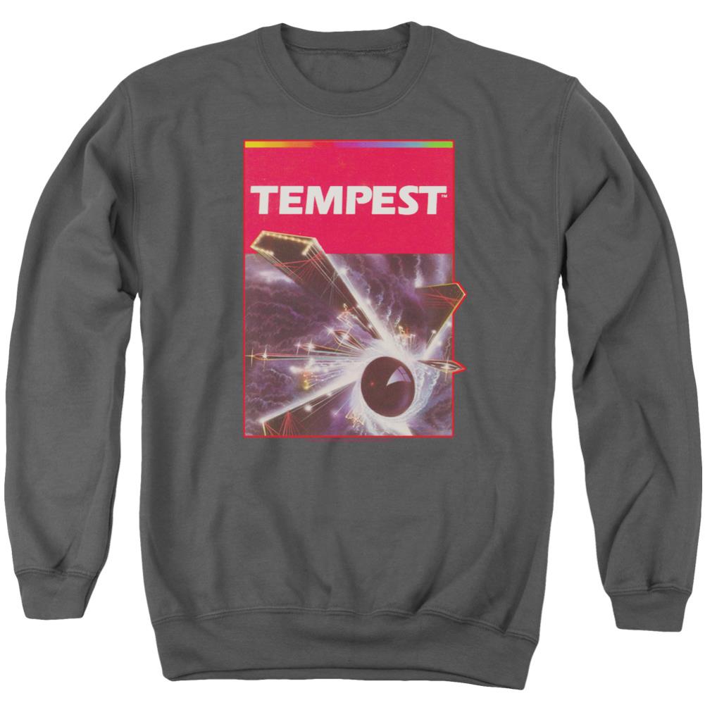 Atari Tempest Box Art Men's Crewneck 50 50 Poly Long-Sleeve T-Shirt