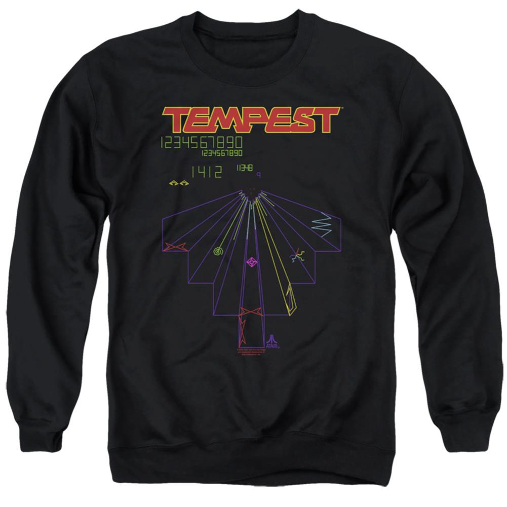 Atari Tempest Screen Men's Crewneck 50 50 Poly Long-Sleeve T-Shirt