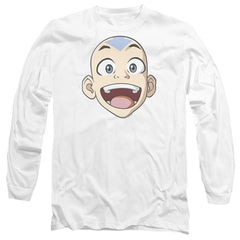Avatar The Last Airbender Big Aang Face Men's 18/1 Cotton Long-Sleeve T-Shirt
