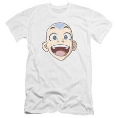 Avatar The Last Airbender Big Aang Face Men's Ultra-Soft 30/1 Cotton Slim Short-Sleeve T-Shirt