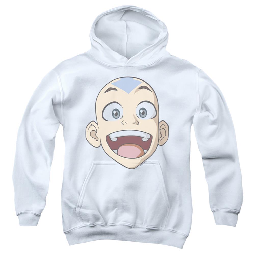 Avatar The Last Airbender Big Aang Face Youth Cotton Poly Pull-Over Hoodie