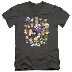 Avatar The Last Airbender Chibi Group Men's 30/1 Cotton Slim V-Neck T-Shirt