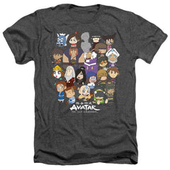 Avatar The Last Airbender Chibi Group Men's 30/1 Heather 60 40 Poly Short-Sleeve T-Shirt