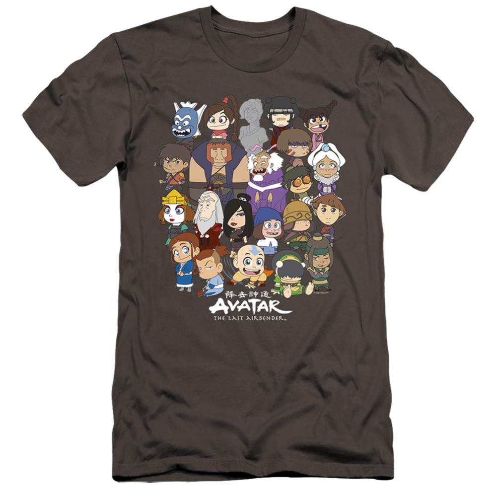 Avatar The Last Airbender Chibi Group Men's Ultra-Soft 30/1 Cotton Slim Short-Sleeve T-Shirt
