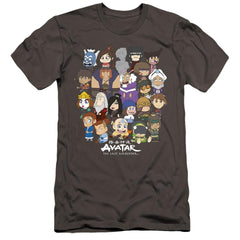 Avatar The Last Airbender Chibi Group Men's Ultra-Soft 30/1 Cotton Slim Short-Sleeve T-Shirt