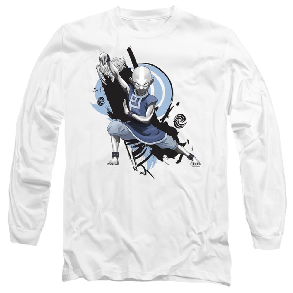 Avatar The Last Airbender Energybending Aang Men's 18/1 Cotton Long-Sleeve T-Shirt