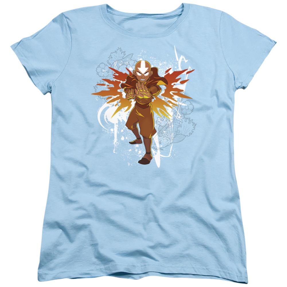 Avatar The Last Airbender Flower And Fish Aang Women's 18/1 Cotton Short-Sleeve T-Shirt