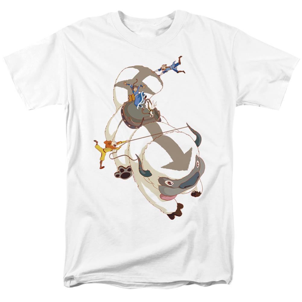 Avatar The Last Airbender Hang On Appa Men's 18/1 Cotton Short-Sleeve T-Shirt