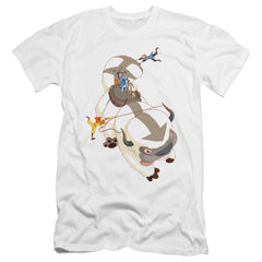 Avatar The Last Airbender Hang On Appa Men's Ultra-Soft 30/1 Cotton Slim Short-Sleeve T-Shirt