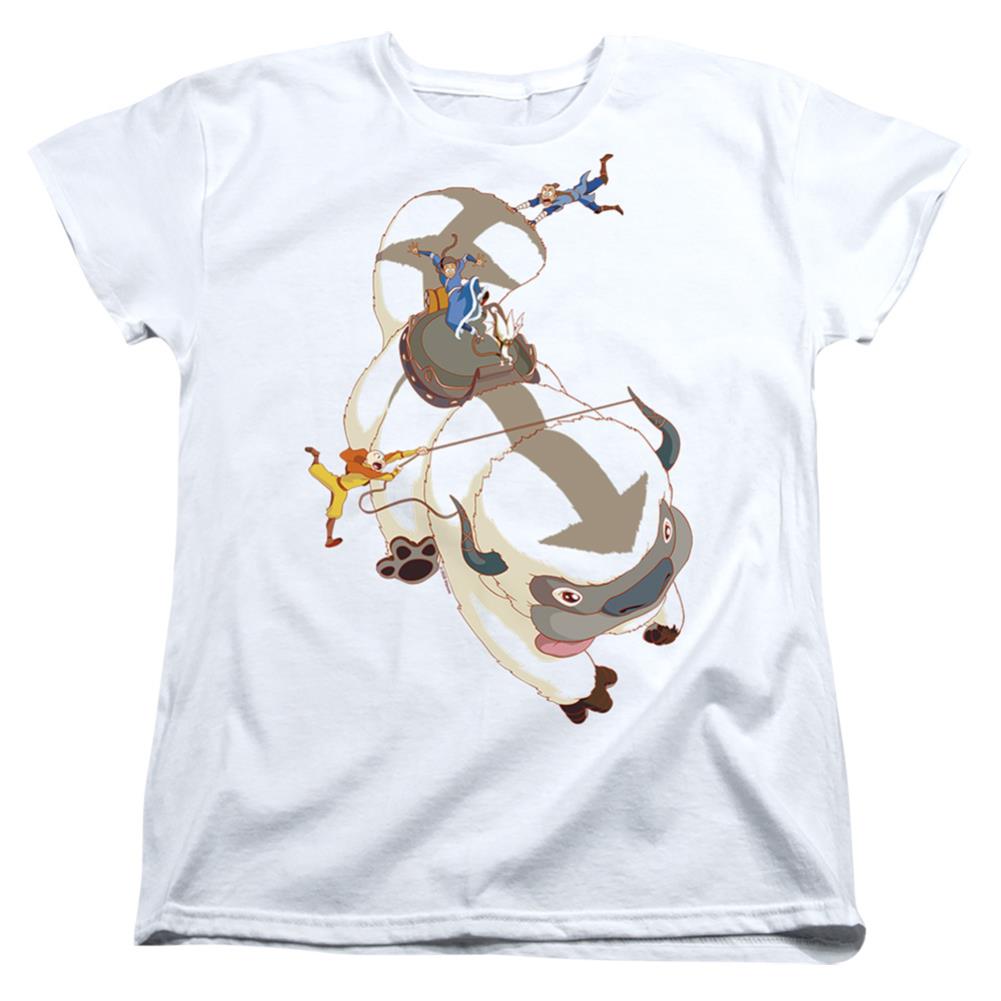 Avatar The Last Airbender Hang On Appa Women's 18/1 Cotton Short-Sleeve T-Shirt