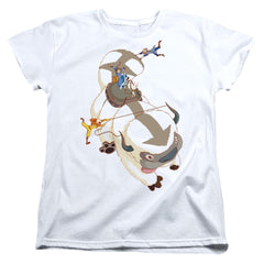 Avatar The Last Airbender Hang On Appa Women's 18/1 Cotton Short-Sleeve T-Shirt
