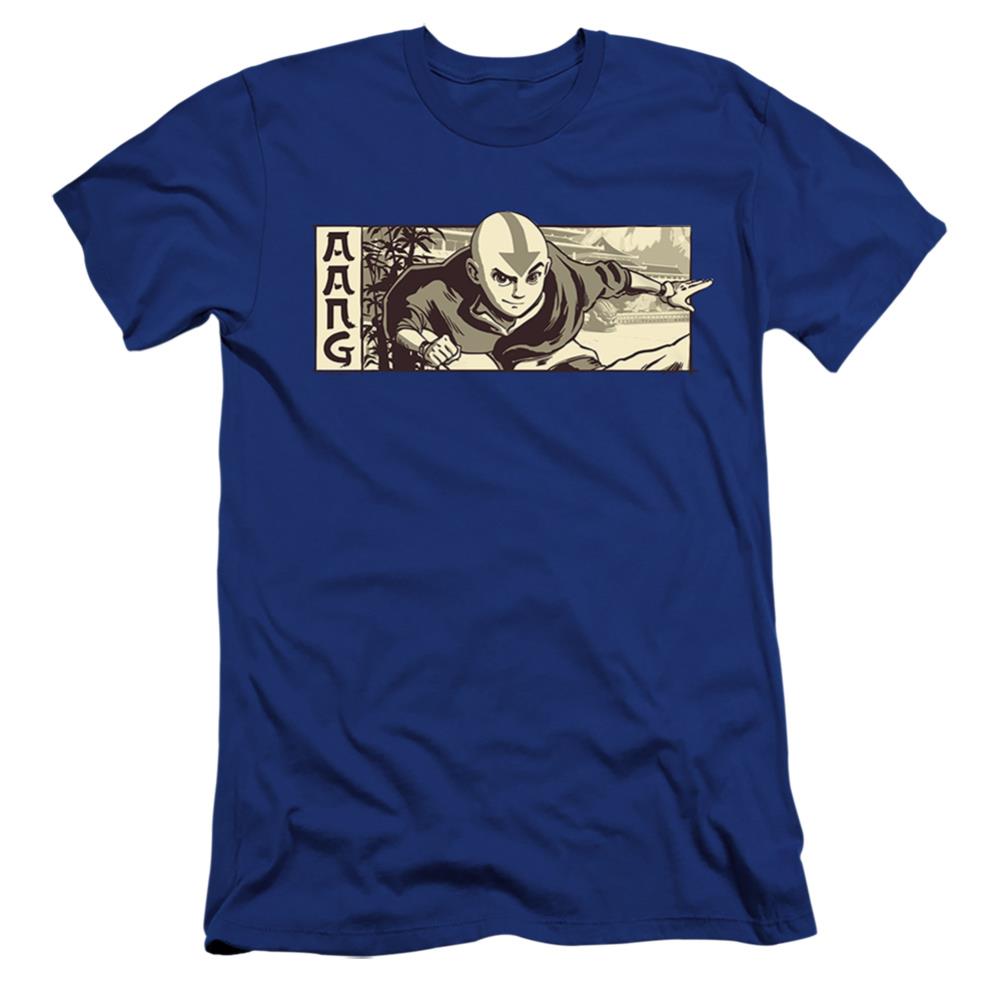Avatar The Last Airbender Illustrated Aang Men's Ultra-Soft 30/1 Cotton Slim Short-Sleeve T-Shirt