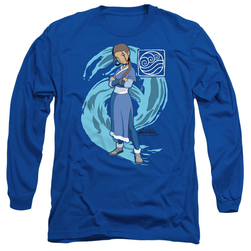 Avatar The Last Airbender Katara Water Wave Men's 18/1 Cotton Long-Sleeve T-Shirt