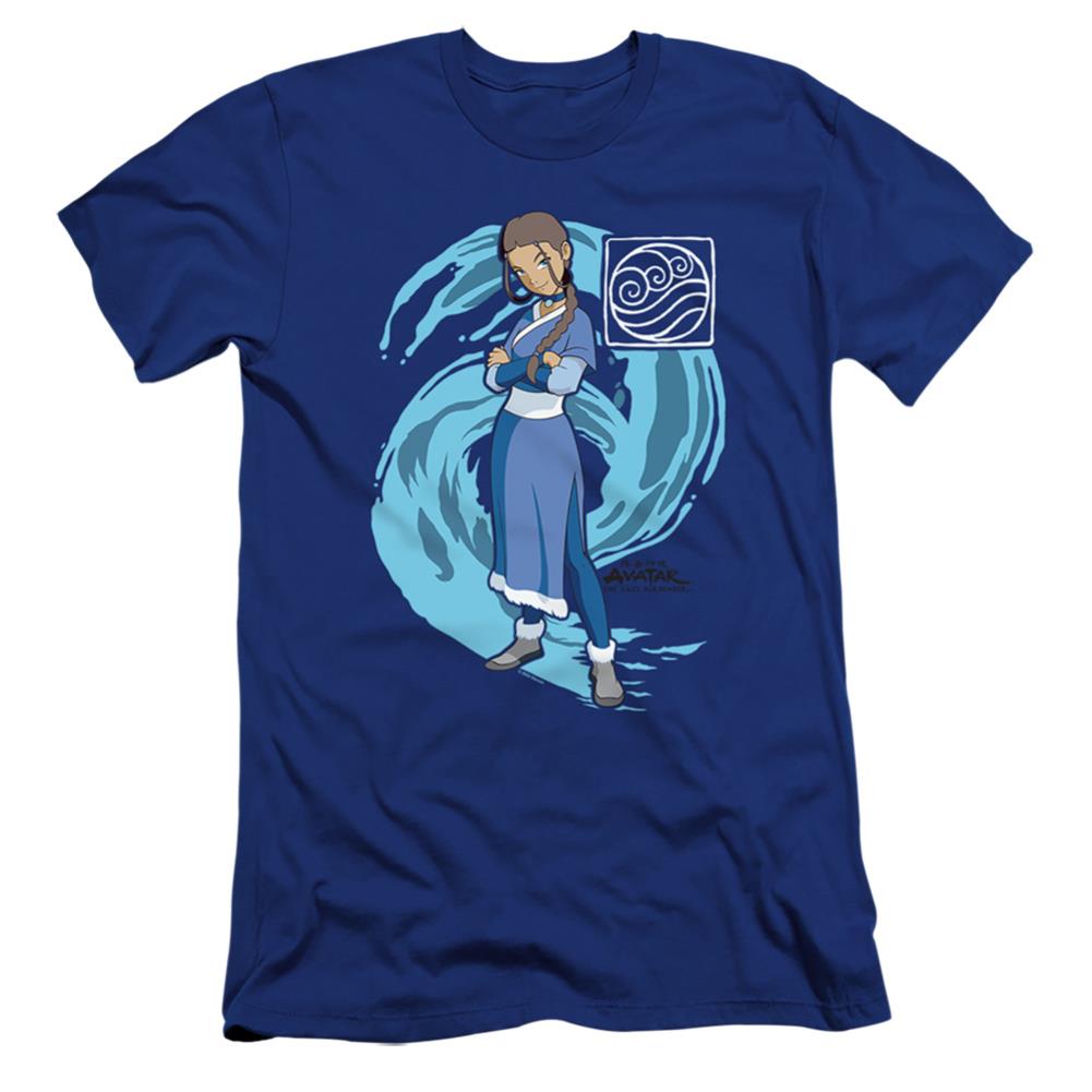 Avatar The Last Airbender Katara Water Wave Men's Ultra-Soft 30/1 Cotton Slim Short-Sleeve T-Shirt