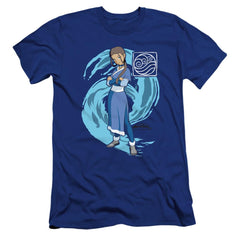 Avatar The Last Airbender Katara Water Wave Men's Ultra-Soft 30/1 Cotton Slim Short-Sleeve T-Shirt