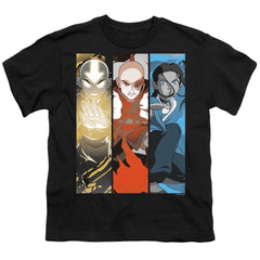 Avatar The Last Airbender Triple Bender Youth 18/1 100% Cotton Short-Sleeve T-Shirt