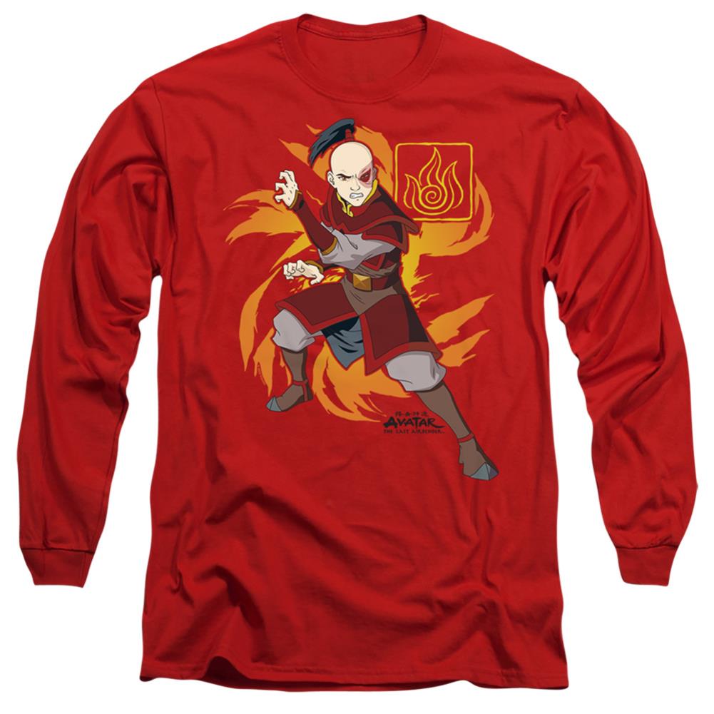 Avatar The Last Airbender Zuko Flame Burst Men's 18/1 Cotton Long-Sleeve T-Shirt