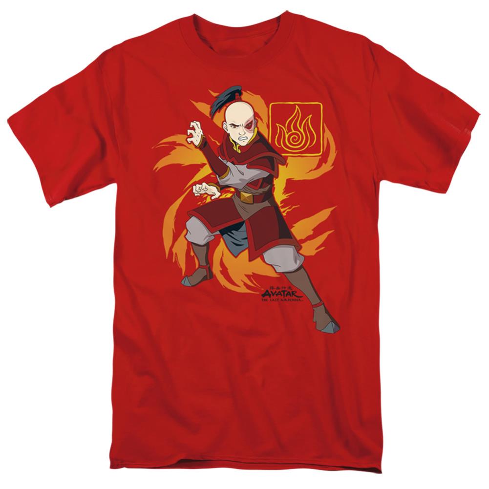 Avatar The Last Airbender Zuko Flame Burst Men's 18/1 Cotton Short-Sleeve T-Shirt