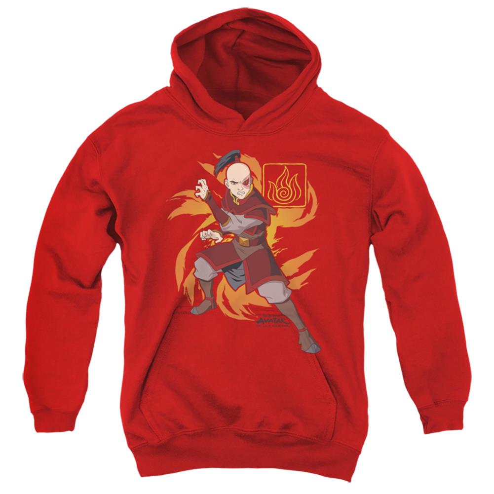 Avatar The Last Airbender Zuko Flame Burst Youth Cotton Poly Pull-Over Hoodie