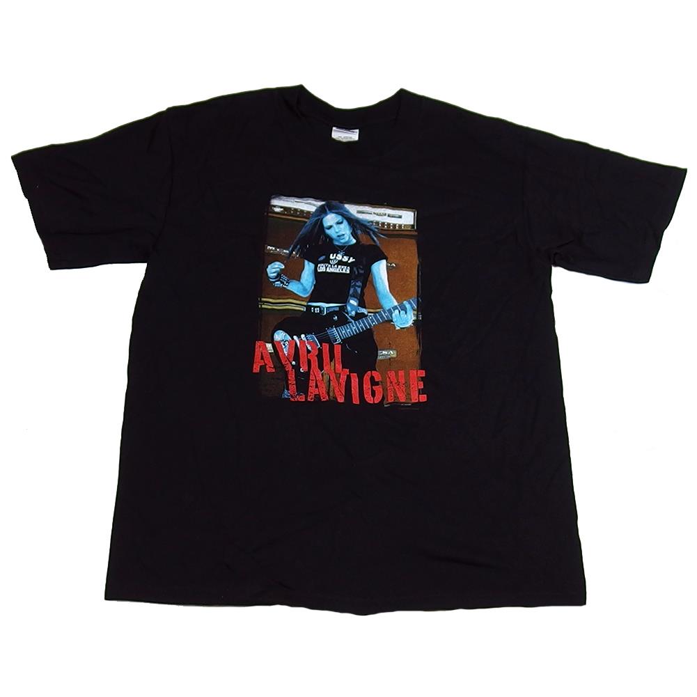 Avril Lavigne Men's Blue Hue Live Shot Black T-Shirt