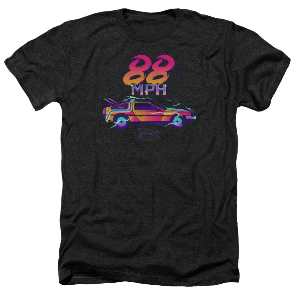 Back To The Future 88 Mph Men's 30/1 Heather 60 40 Poly Short-Sleeve T-Shirt