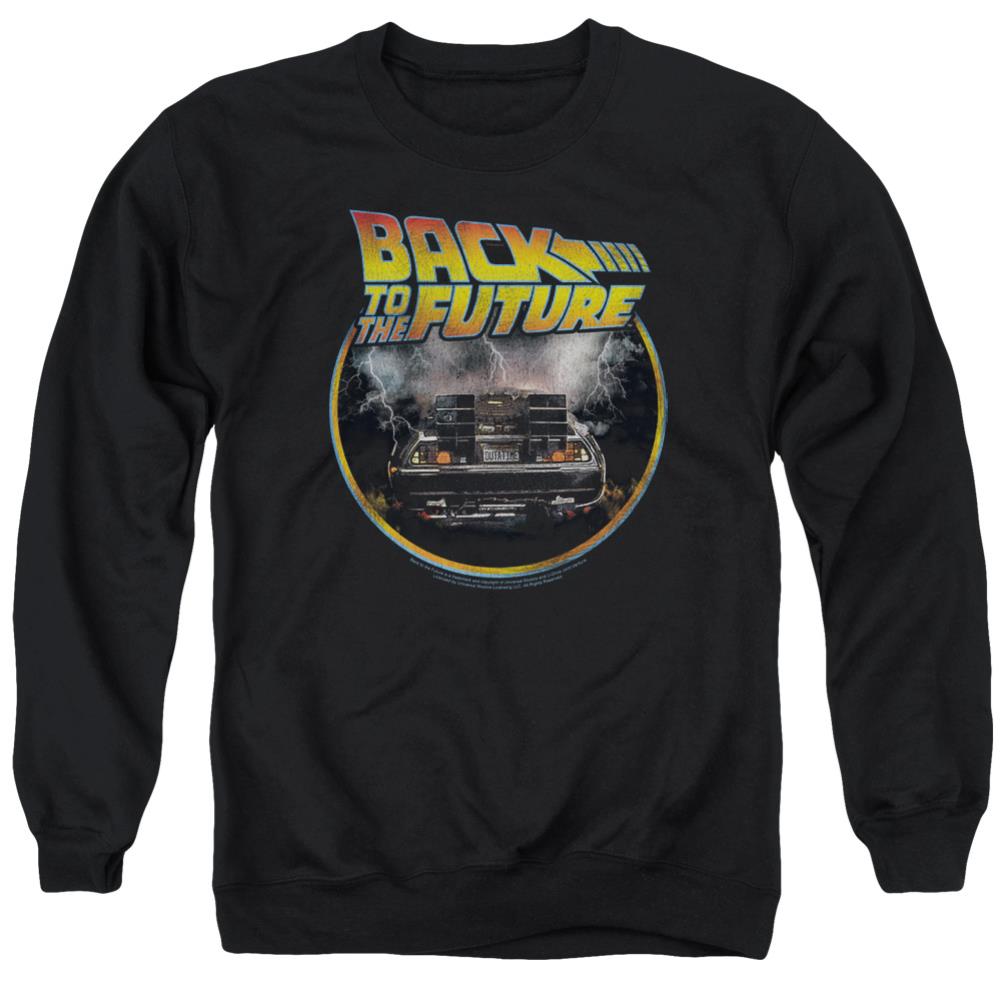 Back To The Future Back Men's Crewneck 50 50 Poly Long-Sleeve T-Shirt