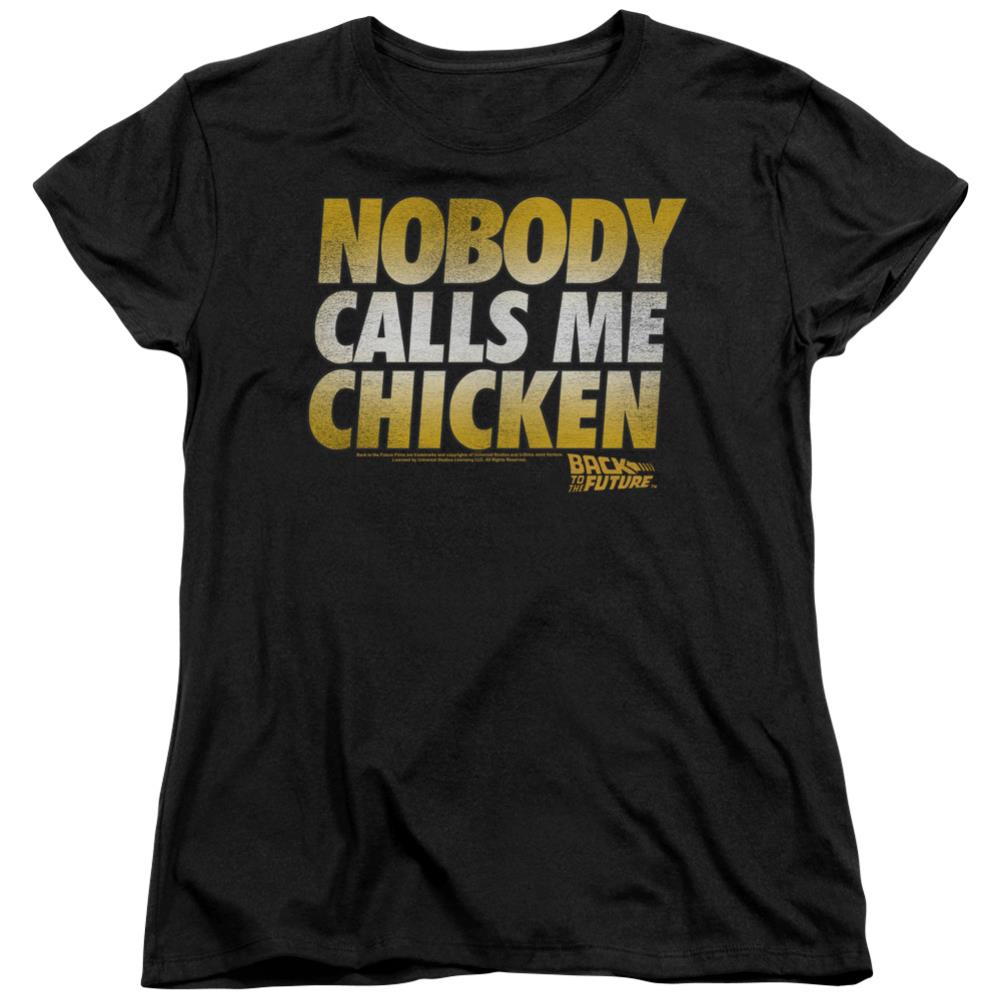 Back To The Future Chicken Women's 18/1 Cotton Short-Sleeve T-Shirt