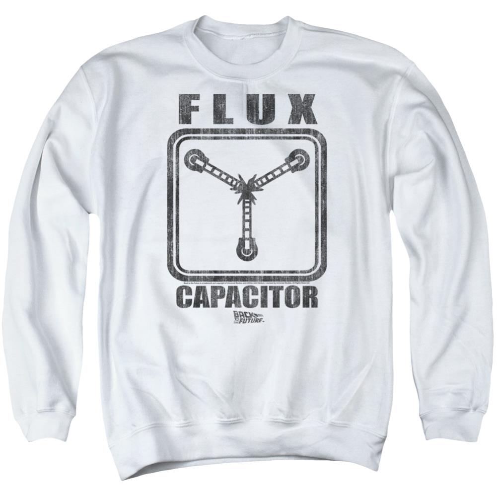 Back To The Future Flux Capacitor Men's Crewneck 50 50 Poly Long-Sleeve T-Shirt