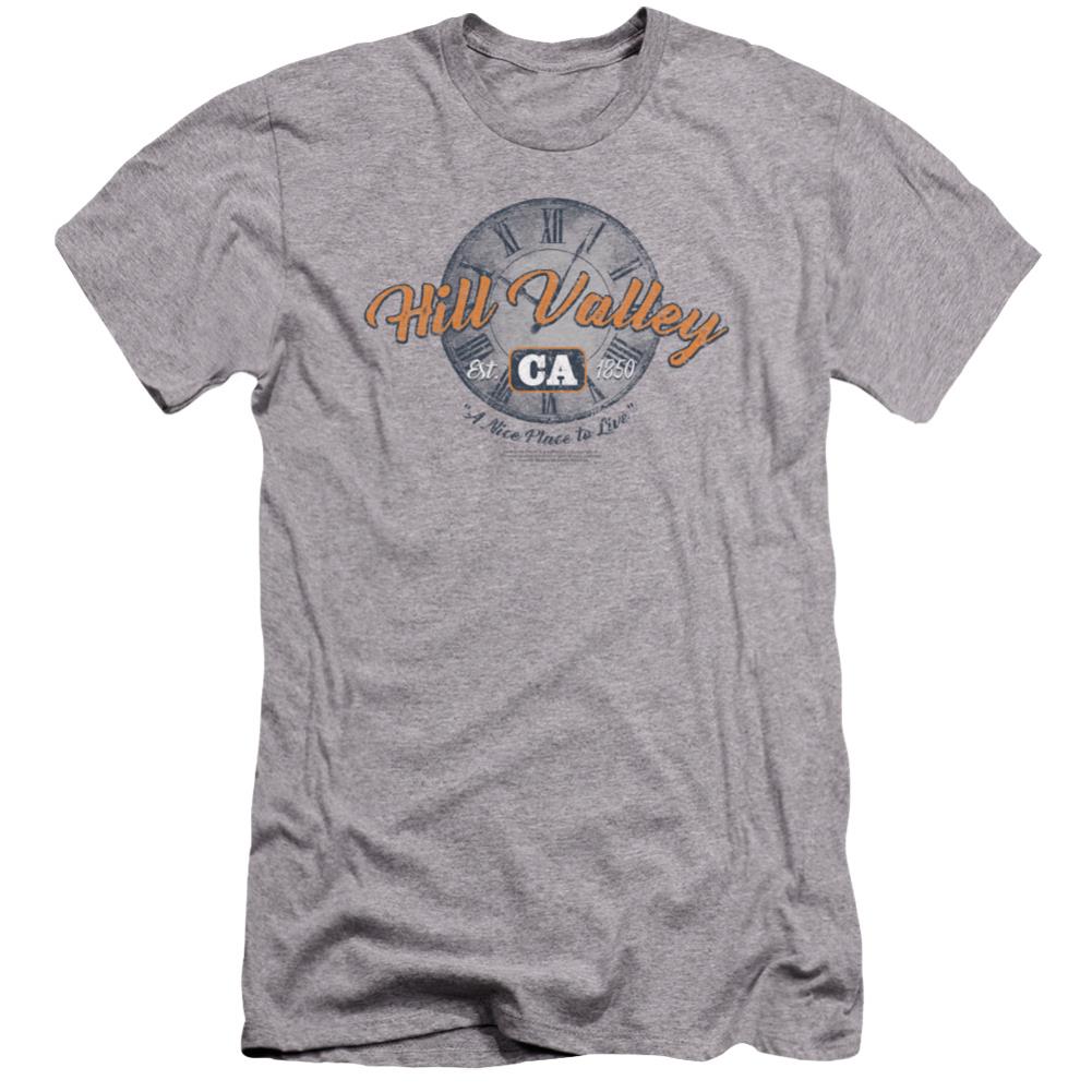 Back To The Future Hill Valley Men's Ultra-Soft 30/1 Cotton Slim Short-Sleeve T-Shirt