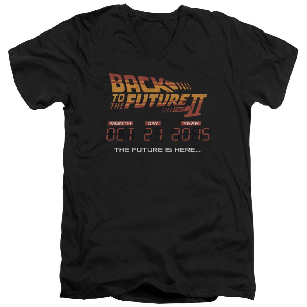 Back To The Future II Future Is Here Men's 30/1 Cotton Slim V-Neck T-Shirt