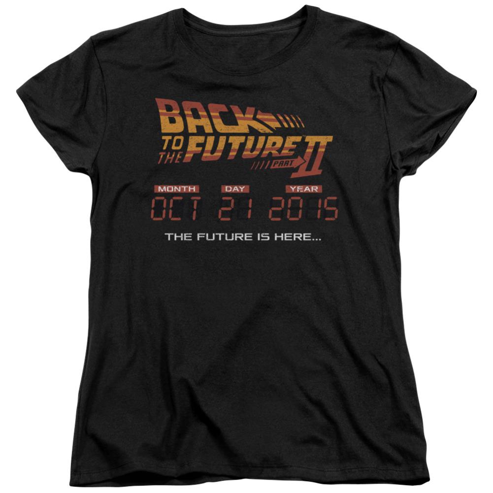 Back To The Future II Future Is Here Women's 18/1 Cotton Short-Sleeve T-Shirt