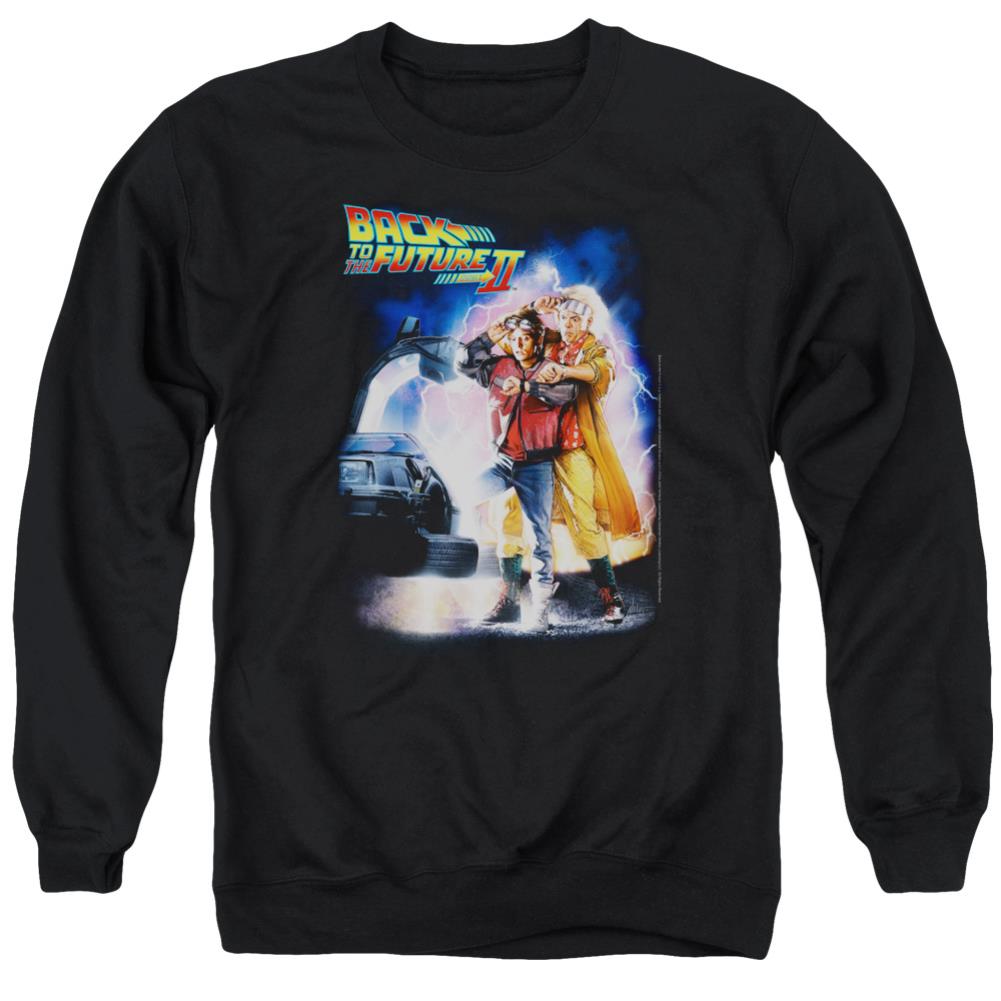 Back To The Future II Poster Men's Crewneck 50 50 Poly Long-Sleeve T-Shirt