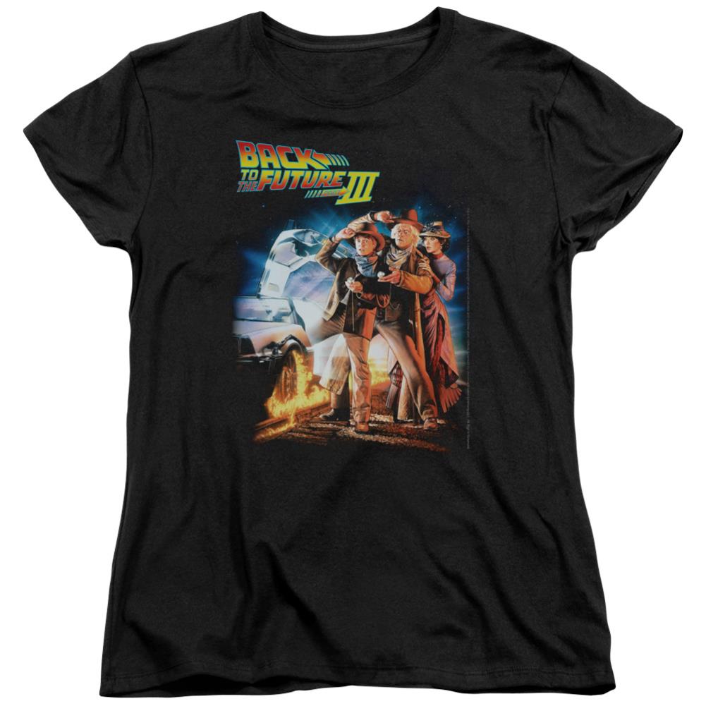 Back To The Future III Poster Women's 18/1 Cotton Short-Sleeve T-Shirt