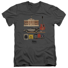 Back To The Future Items Men's 30/1 Cotton Slim V-Neck T-Shirt
