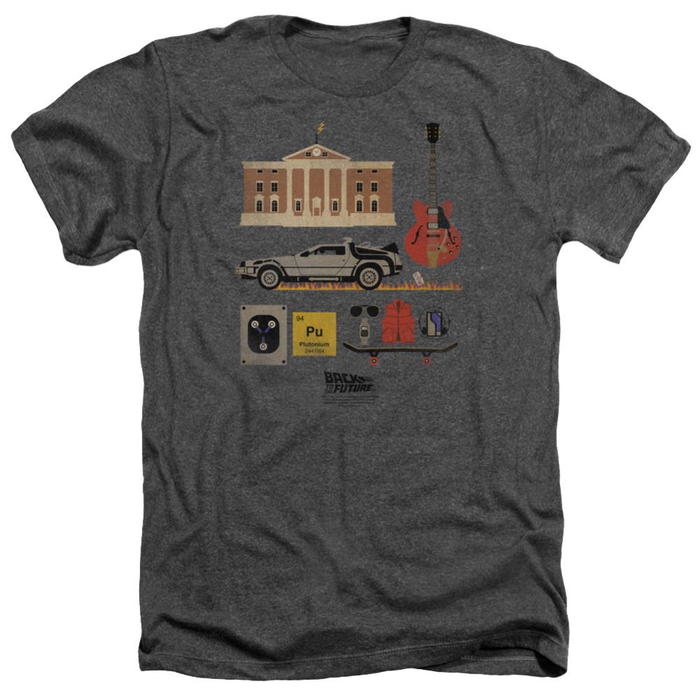 Back To The Future Items Men's 30/1 Heather 60 40 Poly Short-Sleeve T-Shirt
