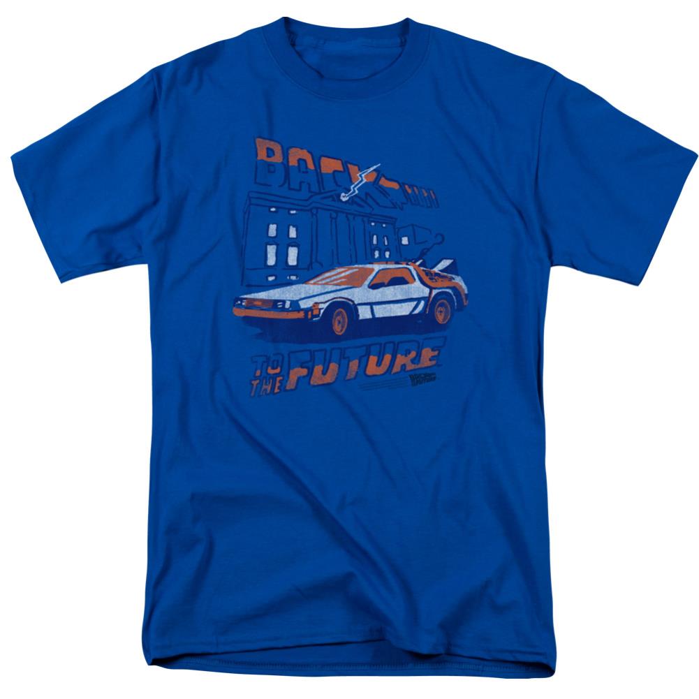 Back To The Future Lightning Strikes Men's 18/1 Cotton Short-Sleeve T-Shirt