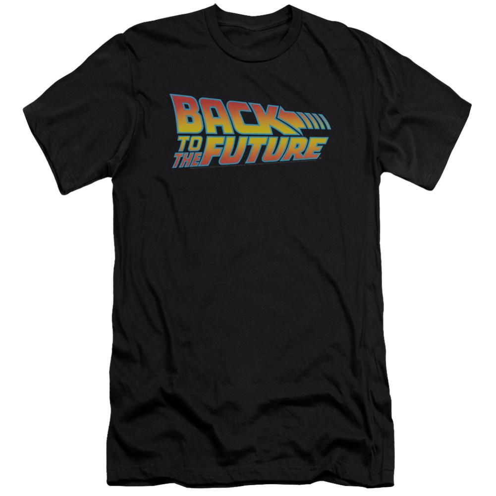 Back To The Future Logo Men's Ultra-Soft 30/1 Cotton Slim Short-Sleeve T-Shirt