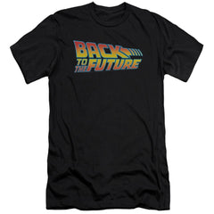 Back To The Future Logo Men's Ultra-Soft 30/1 Cotton Slim Short-Sleeve T-Shirt