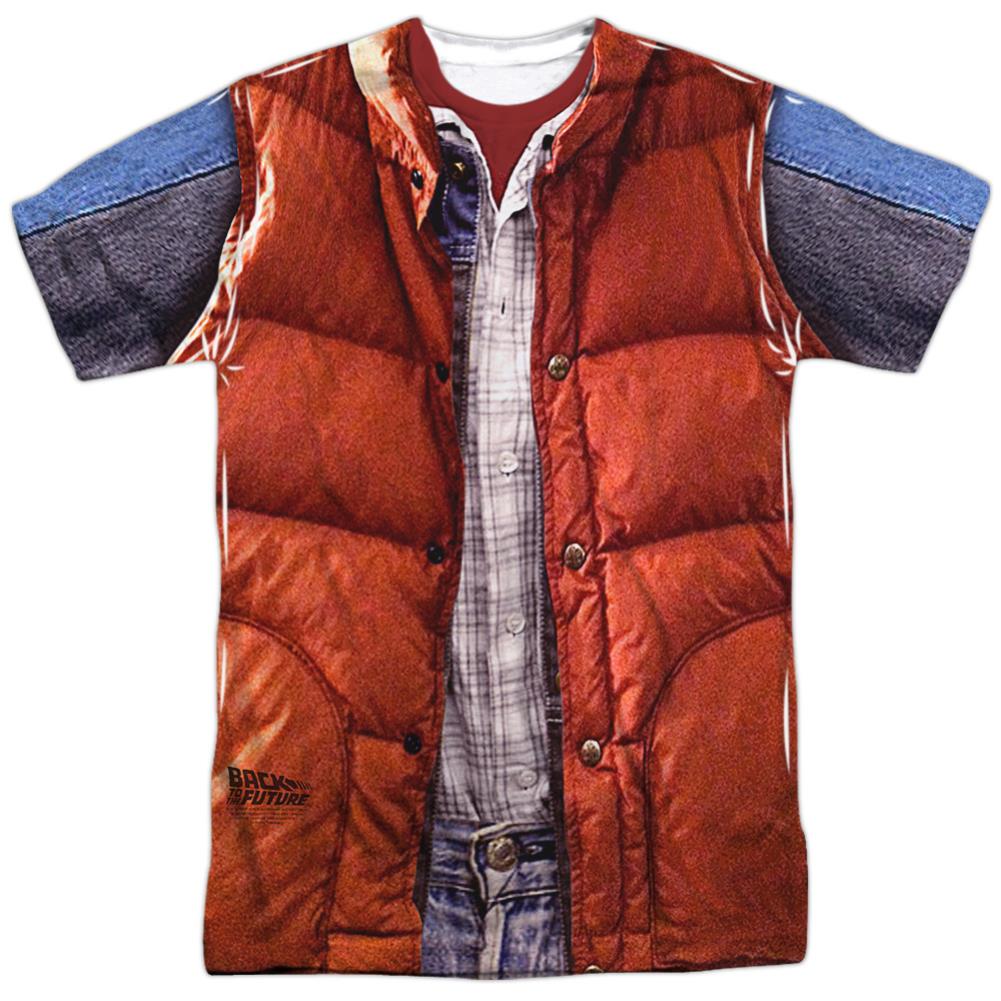 Back To The Future McFly Vest Men's Regular Fit Polyester Short-Sleeve T-Shirt
