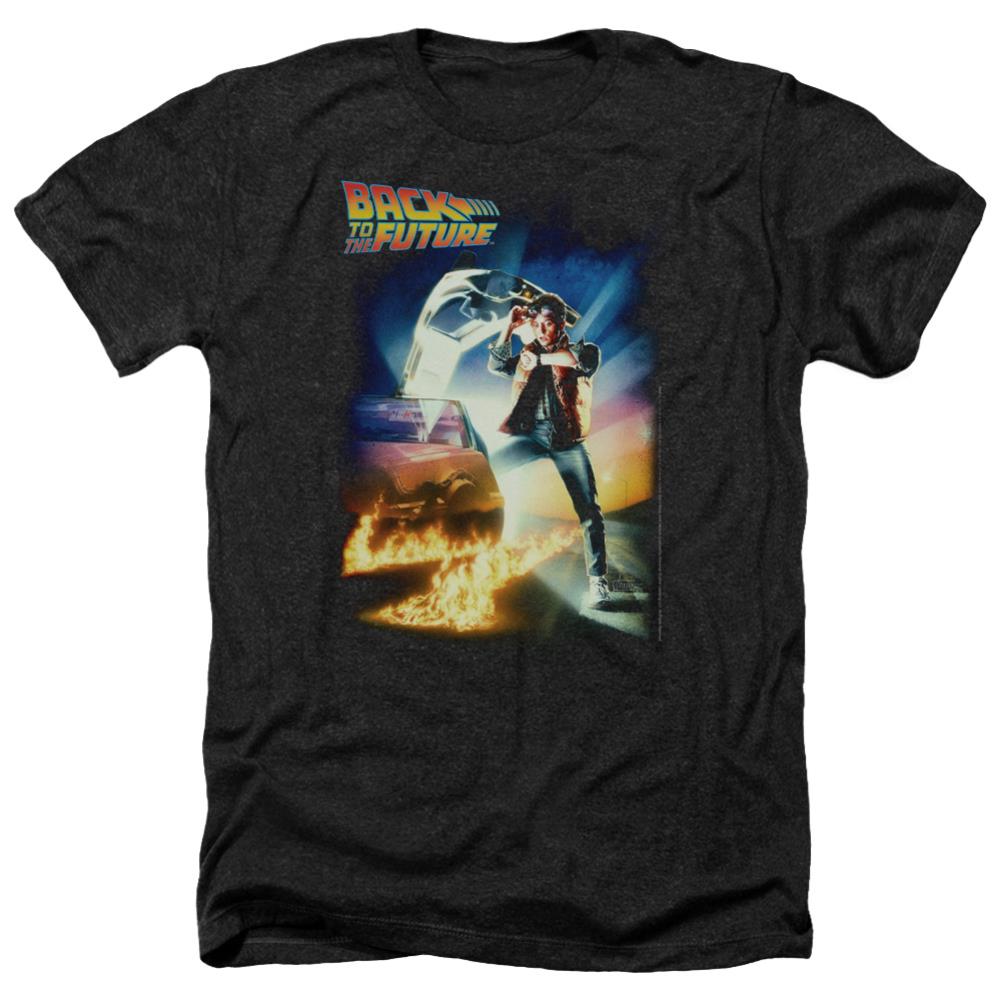 Back To The Future Poster Men's 30/1 Heather 60 40 Poly Short-Sleeve T-Shirt
